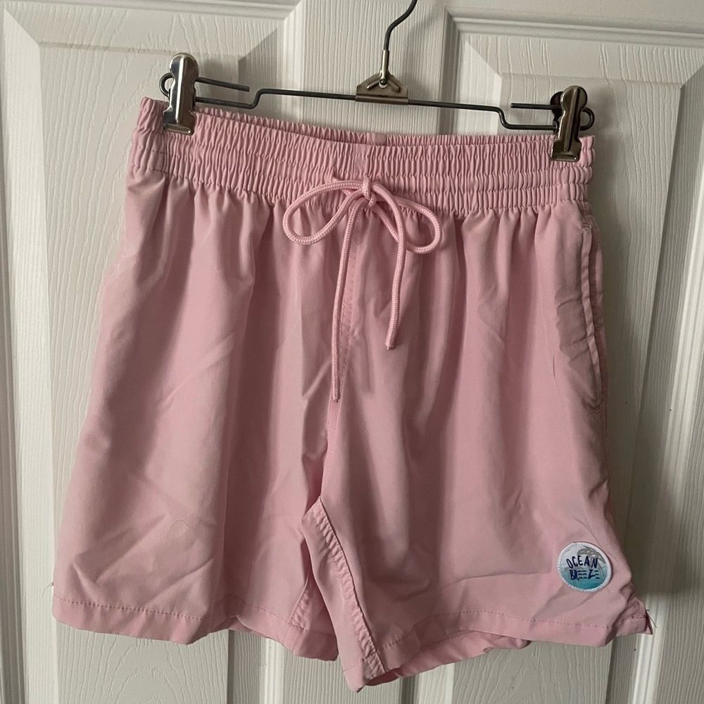 Men’s Ocean Breeze Pink Unlined Swim Shorts Size S